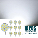 10Pack G4 12-2835 SMD LED lemputė Super Bright AC/DC12V 2W, skirta įleidžiamam Puck &scaron;viesos spintelės ap&scaron;vietimui RV viduje