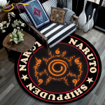 Svetainės kiliminė danga vaikams Animaciniai filmukai Naruto 3D apvalūs kilimėliai kavos staliukams namuose Vaikų grindų kilimėlis, neslystantis 60cm