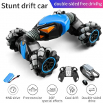 Naujas RC automobilis 4WD radijo valdymo kaskadininkų automobilio gestų indukcinis sukamas visureigis lengvos muzikos dreifuojantis žaislas dideliu greičiu laipiojantis RC automobilis Handle+ gesture remote control 1 battery mėlyna