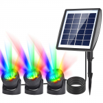 LED saulės prožektoriai vandeniui atsparūs saulės energija varomas sodo tvenkinio ap&scaron;vietimas &Scaron;iltas baltas vejos kiemo ap&scaron;vietimas Colored Light juoda