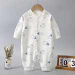 Kiddiezoom Baby Boy Girl ilgomis rankovėmis pavasariniai ir rudeniniai kūdikių palaidinės 100% medvilniniai kūdikių ropojantys rūbai, rūbeliai be kaulų 73CM