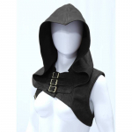 Madinga unisex Cosplay odinė liemenė su gobtuvu Vintažinė senovinė viduramžių skrybėlė vientisos spalvos Helovino berankovės plius dydžio liemenės