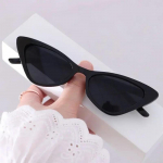 Personality Candy Spalva trikampiai kačių akių akiniai nuo saulės Trend Retro mažo rėmelio apsauginiai akiniai nuo saulės Ultra lengvi unisex akiniai Black-Black