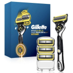 &bdquo;Gillette 2024 ProShield Yellow Power&ldquo; skustuvo rankena + skutimosi peiliukų 4P rinkinys, 1 rinkinys, Korėjos skutimosi peiliukai