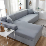 Vienspalvis sofos užvalkalas svetainei Elastingas sofos užvalkalas Apsauga L formos kampinės sofos užvalkalas &Scaron;ezlongas 4-seater pilka