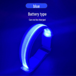 LED atspindinti apyrankė: USB įkrovimo sportinė apyrankė naktiniam bėgimui, važiavimui dviračiu, signalinei apyrankei su tinklelio dizainu. battery model mėlyna