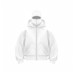 Y2K Gothic Harajuku Double Hat Design Sportiniai drabužiai Naujas Žiemos Hoodie Ninja Kaukė Laisvas ir universalus žieminis vėjui atsparus gobtuvas XL balta