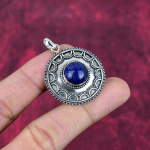 Lapis Lazuli pakabukas rankų darbo brangakmenių papuo&scaron;alai, 925 prabos sidabro pakabukas, unikalaus dizaino papuo&scaron;alų pakabukas 1.57 Inches mėlyna