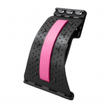 Waist Trainer Back Stretcher Adjustable Cervical Spine Lower Back Neck Pain Relief Massager Cushion Arch Lumbar Back Cracker Board Stretching Device L rožinė
