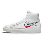 Nike Blazer Mid '77 GS Swoosh Pack Baltas Aliuminis Juodas &Scaron;viesiai Žalias Kibirk&scaron;tis DM9475-100 EU&nbsp;36.5