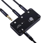 COOIDEA stereo garso perjungiklis palaiko garso kabelius ir yra AUX garso garsiakalbis, leidžiantis 1 į 3 i&scaron;vestį arba 3 į 1, suderinamas su 3,5 mm 3,5 mm juoda