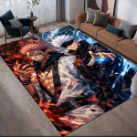 Gojo ir Sukuna neslystantis kilimas, stačiakampis kilimas svetainei, miegamajam, sofai ir žaidimų zonai, idealus namų dekoras 80x120cm