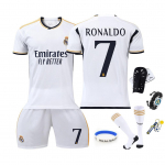 Vaikų sporto rinkinys, Real Madrid Ronaldo Baltas Poliesteris, Kvėpuojantis Komfortas 100-110 CM