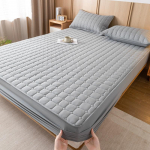 Medvilninis mink&scaron;tas patalynės užvalkalas, čiužinio užvalkalas, storas dygsniuotas lovatiesis, elastingas paklodės. 150*200cm