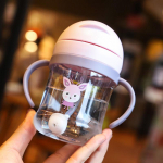 250 ml ne&scaron;iojamieji vandens buteliai vaikams su &scaron;iaudais, mielas Kawaii animacinių filmų studentų mokyklos kelionių vaikams BPA nemokamo gėrimo puodelis rožinė