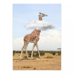 Giraffe in Clouds Creative Animal Wall Art Canvas Painting Art Modern Poster and Prints for Living Room Kids Bedroom Home Decor Pictures 20x30cm No Frame