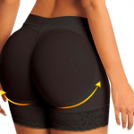 Sexy Shaper kelnaitės berniuki&scaron;kos trumpos kelnaitės Moteris netikras apatinis trikotažas Push Up pamink&scaron;tintos kelnaitės sėdmenų formuotojas S juoda