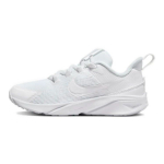 Nike Star Runner 4 PS DX7614-100 sportbačiai vaikams, balti, platininiai, su gobtuvu 28