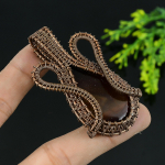 Natūralus Montanos agato brangakmenis rankų darbo varinės vielos apvyniotas pakabukas 2.5 O0r05