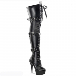 Seksualūs Elastingi Batai Naktiniai suvarstomi diržo sagtis Kelių batai 15cm Plieniniai Pipe Dance Odiniai Batai YKC 42 gray