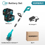 YOFIDRA Elektrinis Sodo Kultivatorius Vejapjovė Rotokultivatorius Dirvos Kultivavimui Sodo Įrankis Tinka Makita 18V Akumuliatoriaus Gnybtai 2*928VF EU Plug