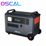 Oscal PowerMax 6000 ne&scaron;iojama elektrinė 6000 W 3600 Wh LiFePO4 i&scaron;plečiamas saulės energijos generatorius su 4 x kintamos srovės lizdais Only energy storage juoda