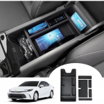 Toyota Camry XV80 2025 centrinės konsolės porankių organizatoriaus dėklas Patvari ABS juoda laikymo dėžutė su pertvara Automobilio priedai juoda