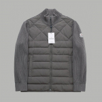 Unisex lengvas žieminis striukė su gobtuvu ir patchwork ra&scaron;tu, prikim&scaron;ta ančių pūkais XL pilka spalva