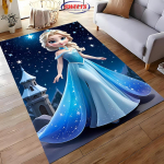 Saldytos Elzos Annos Princesės 3D HD Kilimas Vaikų Miegamojo Svetainės Neslystantis Grindų Kilimėlis Sofos Kilimėlis Dekoracija 40x60cm (16x24in)