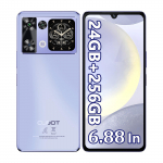 CUBOT P90 I&scaron;manusis telefonas Android 15, 24 GB RAM + 256 GB ROM, 6,88 HD+ 120 Hz ekranas, 1,72 galinis lietimui jautrus ekranas, 64MP+16MP, 5100 mAh, NFC/Veido atpažinimas/Pir&scaron;to antspaudas violetinė