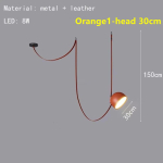 Dirbtinės odos metalinis LED sietynas svetainei, valgomajam, miegamajam, barui, virtuvės salai &scaron;viestuvas, individualizuotas namų dekoro ap&scaron;vietimo įrenginys 1 Headlight ruda