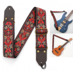 Vintažinės gėlės gitaros dirželis Natūralios odos galvos juostelės Bohemijos stiliaus austas