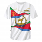 Eritrėjos vėliava Eritrėjos logotipas 3D spausdinti mar&scaron;kinėliai, vir&scaron;utiniai mar&scaron;kinėliai trumpomis rankovėmis, laisvalaikio kaklo gatvės apranga Abrham Eritrėjos mar&scaron;kinėliai L