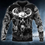 Pavasario rudens vyri&scaron;ki drabužiai Viking Hoodies Megztiniai 3D Spausdinti Skull Angel Streetwear Vintažinis ilgomis rankovėmis vyri&scaron;kos megztinės striukės L