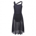 Mergaičių lyri&scaron;kas &scaron;okio kostiumas &Scaron;iuolaikinis &scaron;iuolaikinio baleto &scaron;okio drabužis, spagečių dirželis, &scaron;ifono triko suknelė 11-12 Years