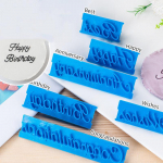 6 vnt Tortų kepimo formelės Abėcėlės raidės Žodžiai Sausainių presas Antspaudas Reljefinis Pjaustyklė Fondant Forma Su gimtadieniu Torto puo&scaron;mena