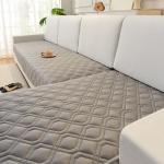 Geometrinis mink&scaron;tas sofos sėdynės užvalkalas L formos naminiams gyvūnams vaikams sofos užvalkalas apsauga nuo katės draskymo kampinės sofos rank&scaron;luostis universalus sėdynės pagalvėlė 90x240cm tamsiai pilka spalva