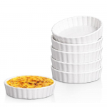 6 vnt. Keraminės Cr&egrave;me br&ucirc;l&eacute;e formelės, Sekli pyragų kepimo skarda, Mini tartaletės kepimo forma, Pudingo 6pcs