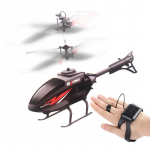 Žiūrėjimo rie&scaron;o ranka valdomas indukcinis lėktuvas atsparus smūgiams sraigtasparnis su ap&scaron;vietimu įkraunamas mini RC dronas raudona
