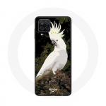 Coque pour Samsung Galaxy A42 5G Cacatoes Perroquets Blanc sur l'arbre