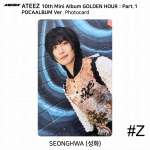 ATEEZ 10-asis mini albumas Golden Hour 1 dalis POCAALBUM Fotokortelė QR Vaizdo kortelė KPOP Seonghwa - #Z Photocard