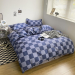 Skalbta medvilninė lova keturių dalių patalynė antklodės užvalkalas 1.5M four-piece set