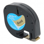 Etikečių juostos atsarginių dalių juostelė 12 mm x 4 m, juoda ir auksinė, skirta &bdquo;Letratag&ldquo; etikečių spausdintuvui