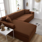 Vienspalvis sofos užvalkalas svetainei Elastingas sofos užvalkalas Apsauga L formos kampinės sofos užvalkalas &Scaron;ezlongas 4-seater kava
