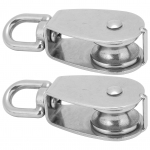 2 vnt. Kabelio vieno skriemulio blokas Nerūdijančio plieno pakabinamas vielinis vilkimo kėlimo virvės ratas