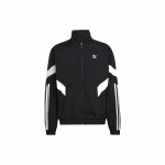 Adidas Originals Logotipo Spaudinys Spalvų Blokų Užtrauktuku Užsegamas Auk&scaron;tos Apykaklės Striukė Vyri&scaron;kos Striukės Juoda HK7322 XS