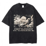 Laisvalaikio Harajuku Vintažiniai Hip Hop Drabužiai Anime Berserk Griffith Mar&scaron;kinėliai Skalbti Manga Grafiniai Per dideli Y2k Mar&scaron;kinėliai Unisex S gray