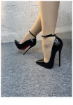 14CM Stiletto Auk&scaron;takulniai: Seksualūs didelio dydžio bateliai klubui ir cross-dressingui 46 black