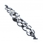 NOA [H8843] - Bracelet Cr&eacute;ateur 'Arlequin' gris noir