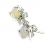Les Tr&eacute;sors De Lily [I2585] - Boucles Argent 'D&eacute;esse Opale' Blanc argent&eacute; (rhodi&eacute;) - 8x4 mm